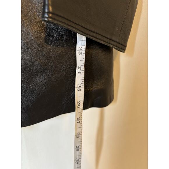 Parri's Leather Jacket Medium Womens Black Fiorenze Italy ClassicPockets Buttons - Picture 6 of 11
